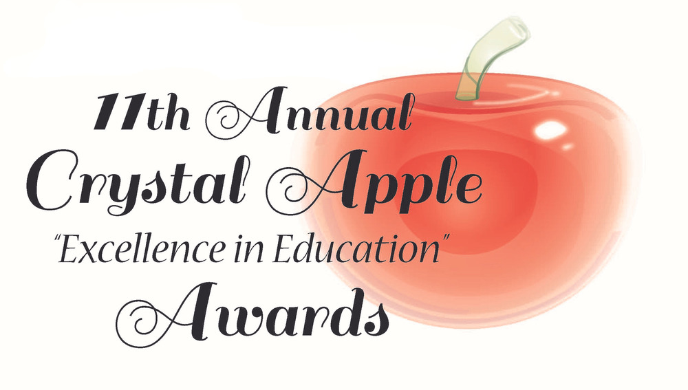 11th annual Crystal Apple excellence in education awards with a red apple