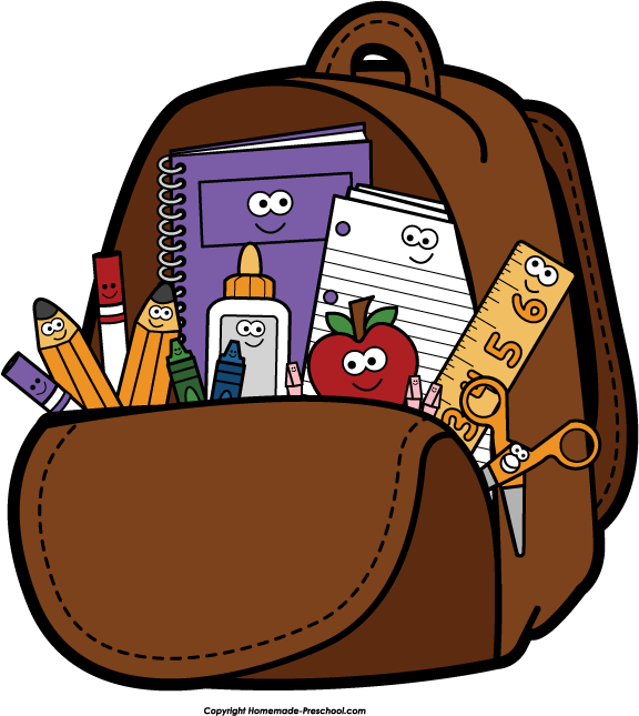 Backpack full of school supplies
