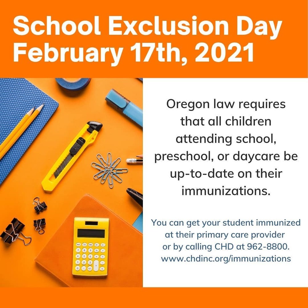 Oregon School Immunization EXCLUSIONS 2021