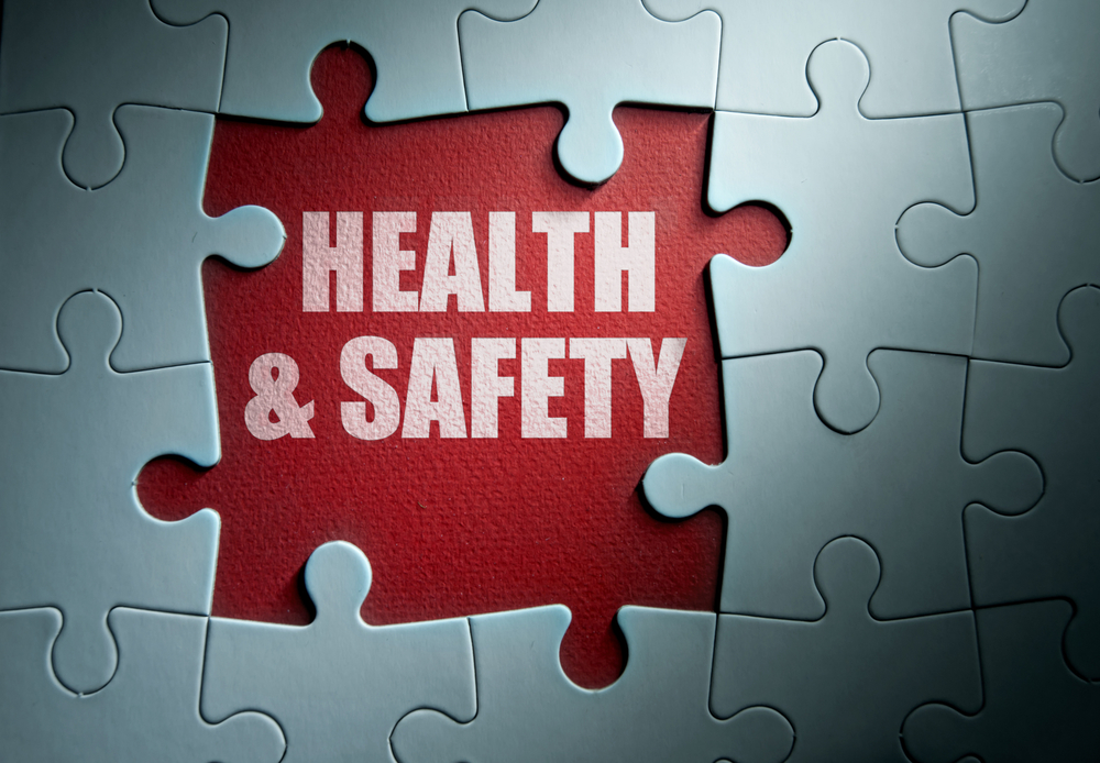 puzzle that reads health & safety