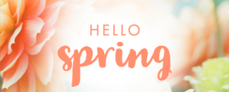 Flowers with text "Hello Spring"