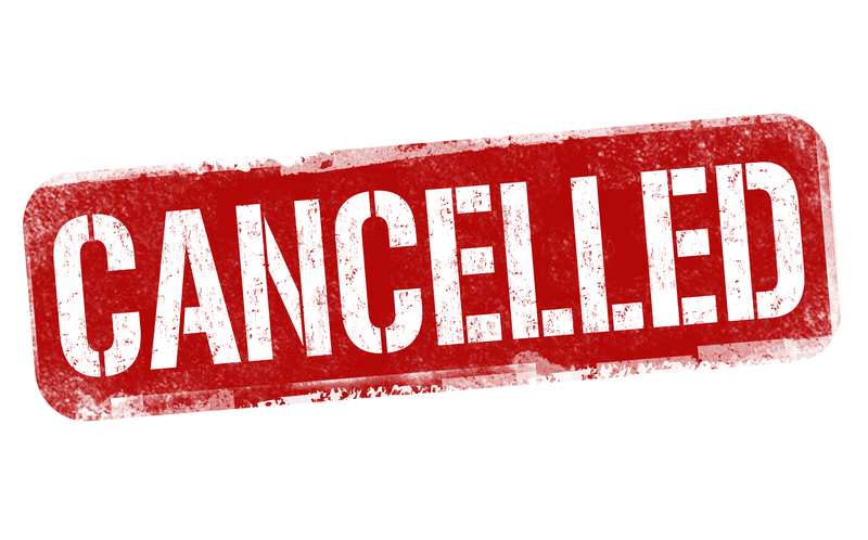 Image of the word cancelled