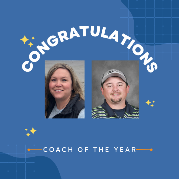 Congratulations, Coach of the Year, pictured Cindy Williams and Dalton Sheets