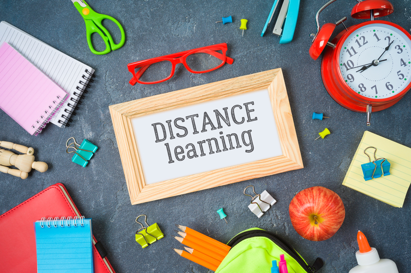 Distance learning with school supplies