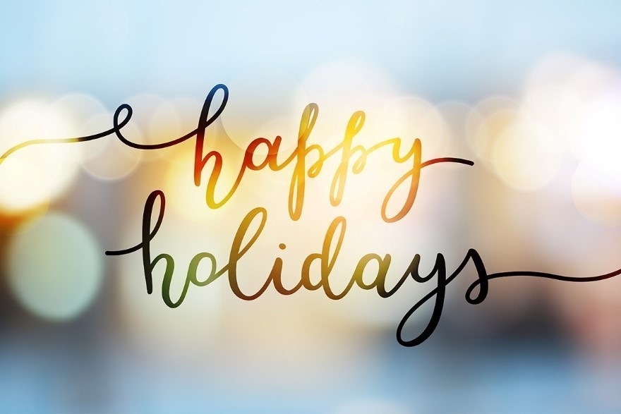 festive image that says happy holidays