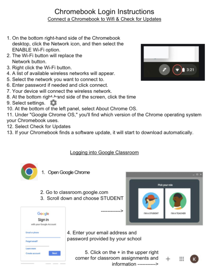 Chromebook Instructions