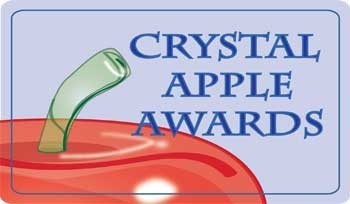 picture of red apple and text Crystal Apple Awards