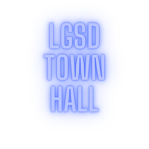 LGSD Town Hall in glowing lights