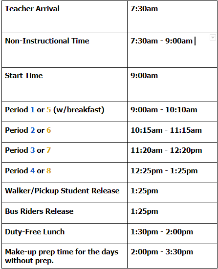 Daily In Person Schedule