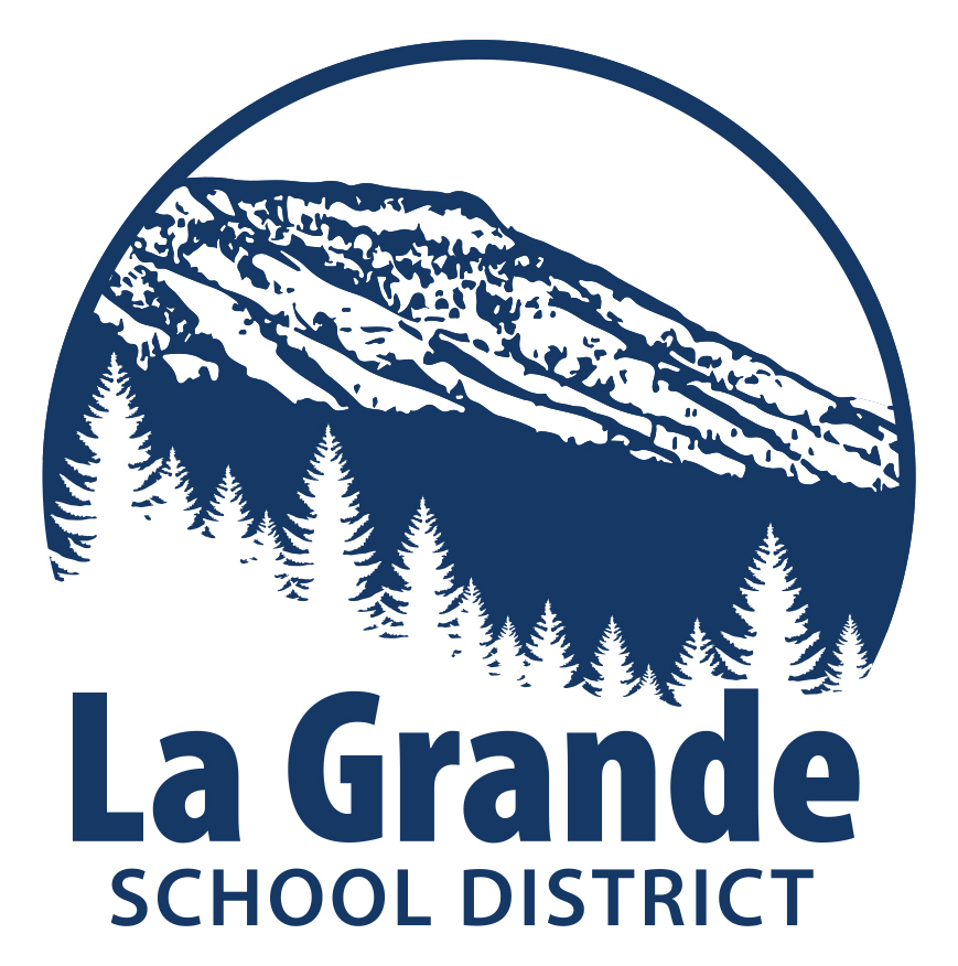 Picture of La Grande School District Logo Mt Emily with trees