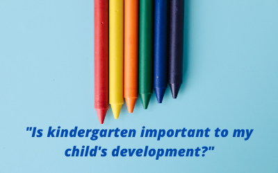 Crayons with "Is kindergarten important to my child's development?"