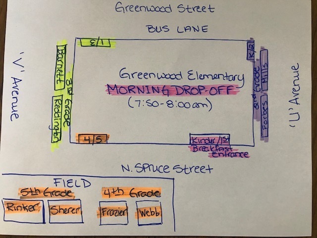 Greenwood Map for drop-off and pick-up.