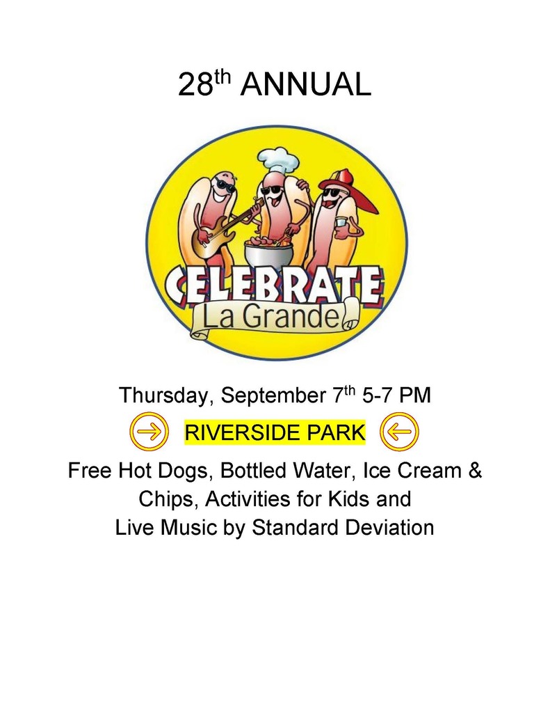 3 hotdogs playing music for celebrate la grande on Thursday Sept 7 from 5-7 pM