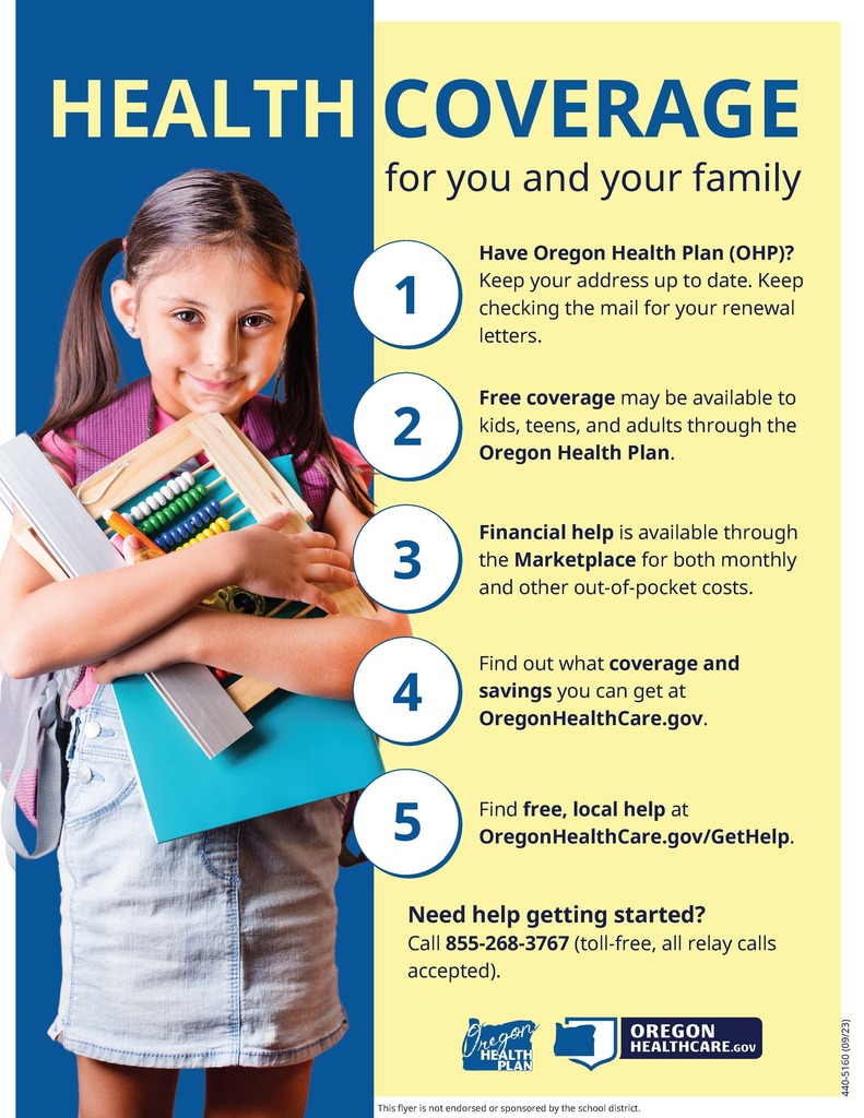 Health Coverage for you and your family, picture of girl holding school supplies